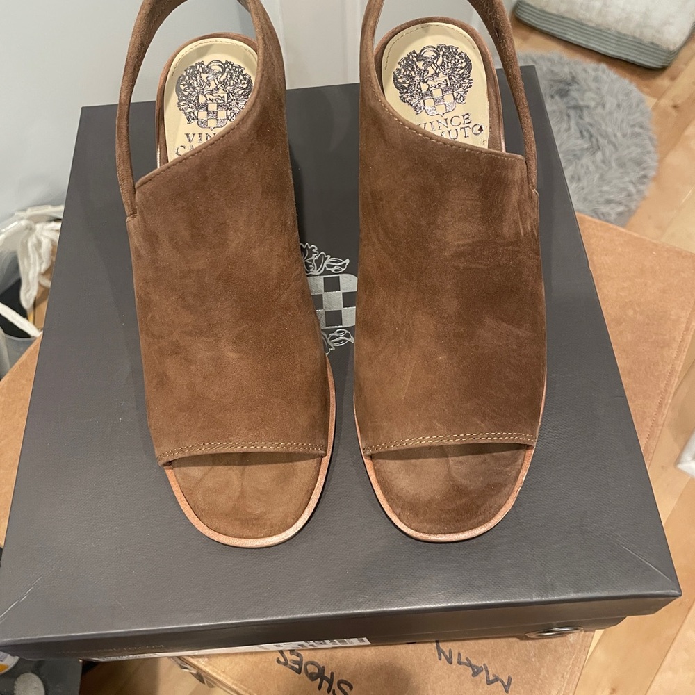 Vince Camuto Brown Mules with Plush Interior